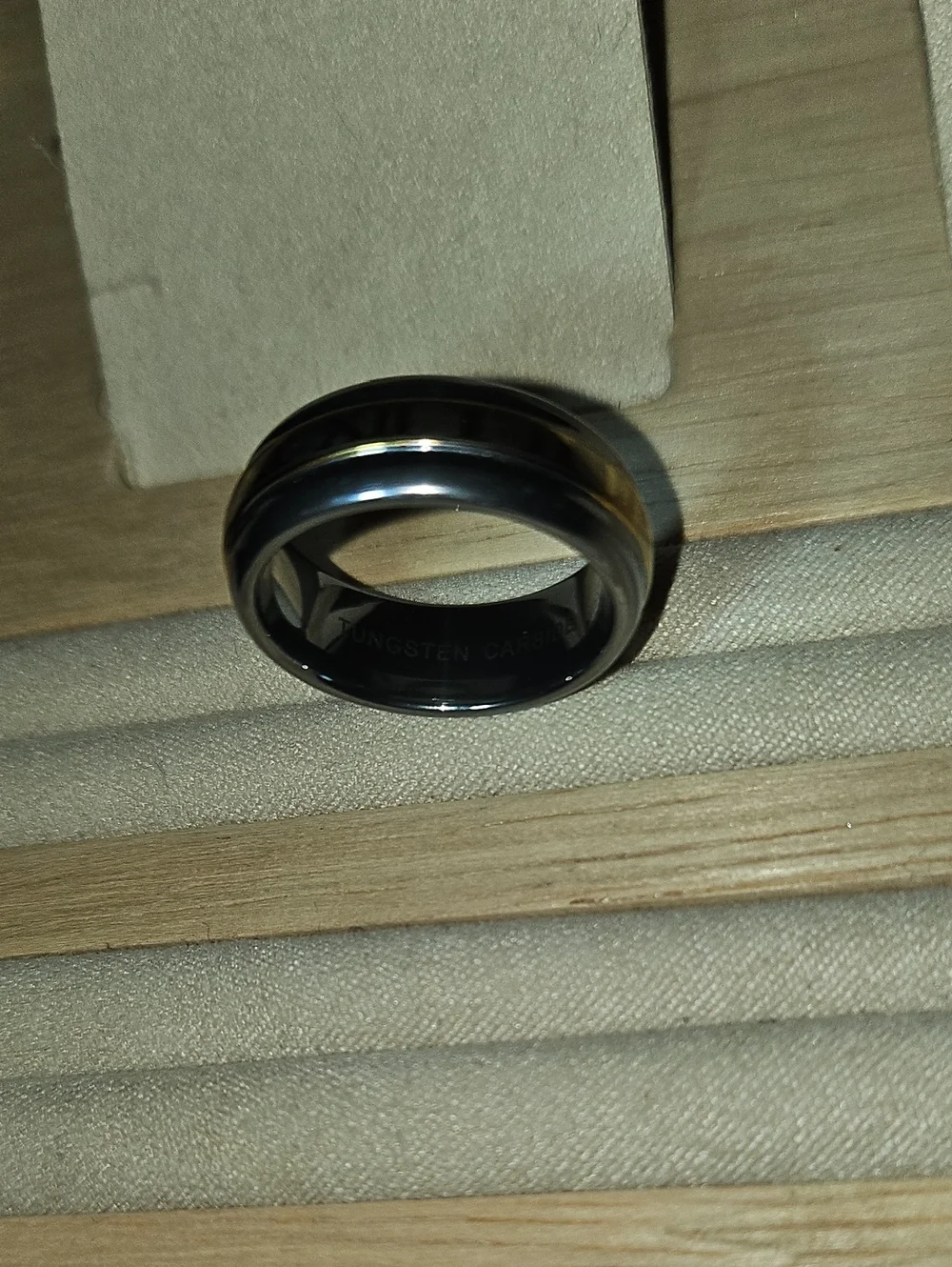 Roman Numeral Ring Two-Tone Metal Dome Band Tungsten Carbide Sz 6 - Picture 9 of 10
